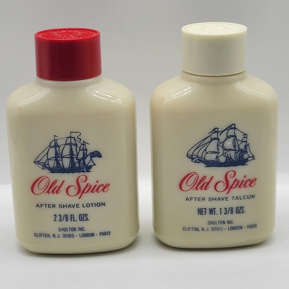 Vintage Shulton Old Spice After Shave Lotion/Talcum 2 3/8 oz Mostly Full StarTop - Picture 1 of 6